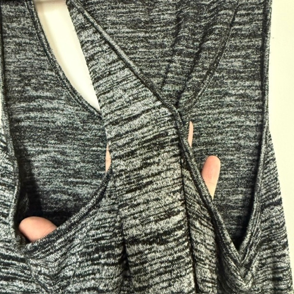 rag & bone Black Heather Twist Back Tank Top Small | Scoop Neck Sleeveless $115 - Picture 9 of 10